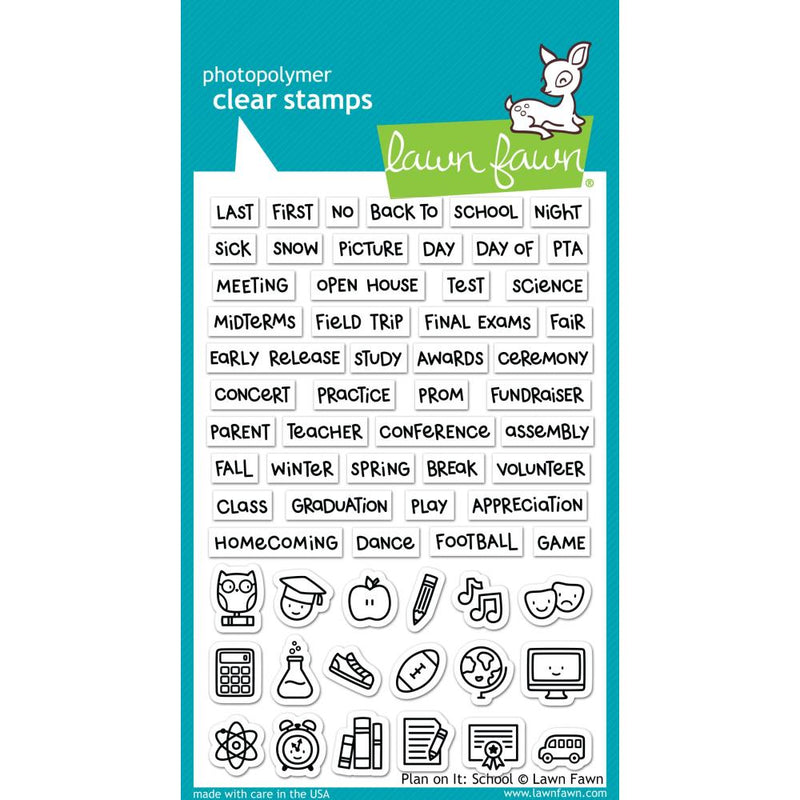 Lawn Fawn - Clear Stamps 4 inch X6 inch - Plan On It: School*