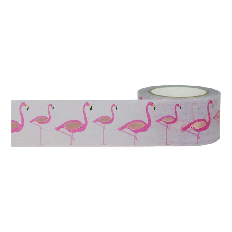 Little B Decorative Foil Tape 25mmX10m Flamingos with Rose Gold