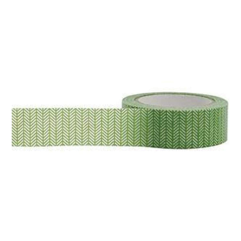 Little B Decorative Paper Tape 15Mmx10m Green Herringbone