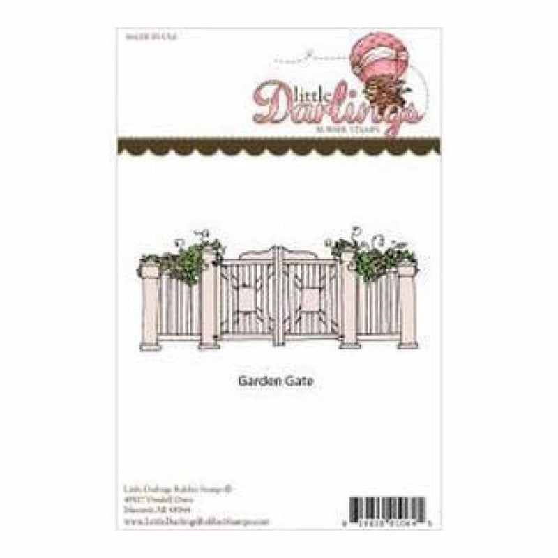 Little Darlings Unmounted Rubber Stamp 5.37In. X2.377In.  Garden Gate