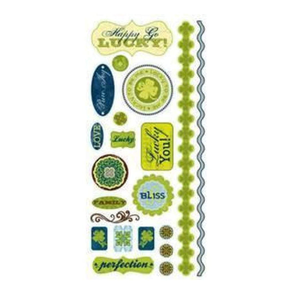 Little Yellow Bicycle - Lucky Me - Clear Stickers With Antique Foil