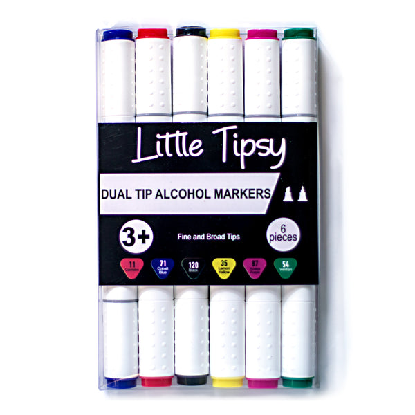 Little Tipsy - Dual Tip Alcohol 6 piece Marker set