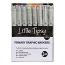 Little Tipsy - Graphic Markers - Primary Colours - 8 piece set
