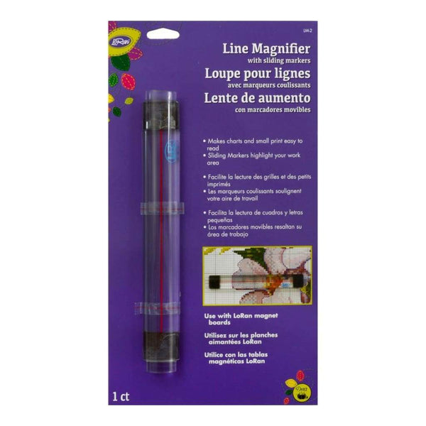 LoRan Line Magnifier with Sliding Markers .875 inch X6.5 inch