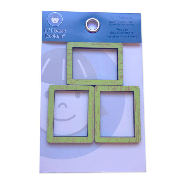Lil Davis Designs - Green Chipboard Frames 3pack