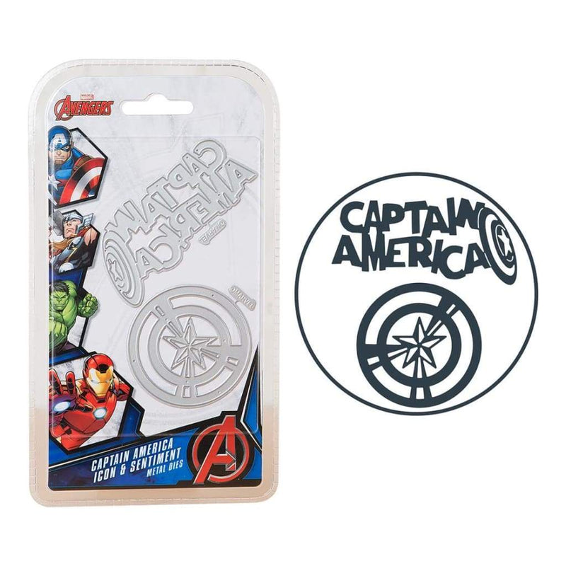 Marvel Avengers Die Set Captain America Icon & Sentiment