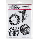 Dina Wakley Media Cling Stamps 6 inch X9 inch Text & Scribbles