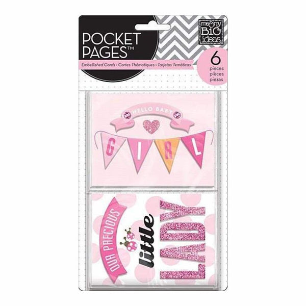 Me & My Big Ideas - 3D Embellished Cards - Hello Baby Girl