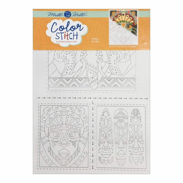 Mill Hill Painted Perforated Paper (2) 5 inch X7 inch (4) 4 inch X5 inch 6 pack Go Wild (14 Count)