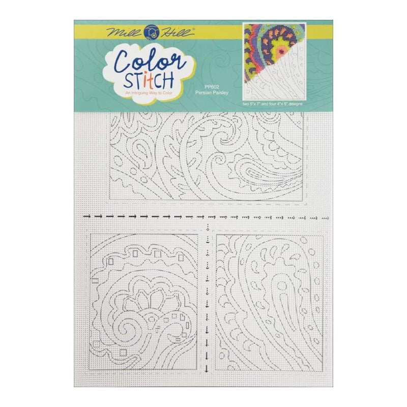 Mill Hill Painted Perforated Paper (2) 5 inch X7 inch (4) 4 inch X5 inch 6/Pk Persian Paisley (14 Count)