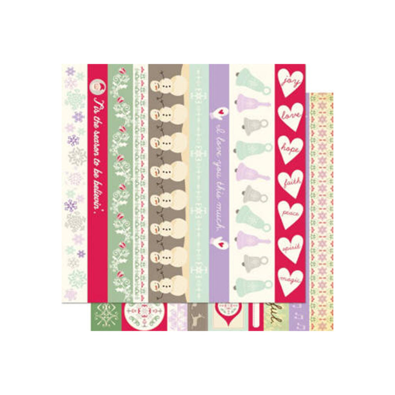 Cosmo Cricket - Double-Sided Borders 12"x12" Single Sheet - Mitten Weather*