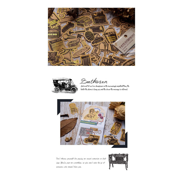 Poppy Crafts Fate Symphony Gold Foil Sticker collection - Vintage Measuring*