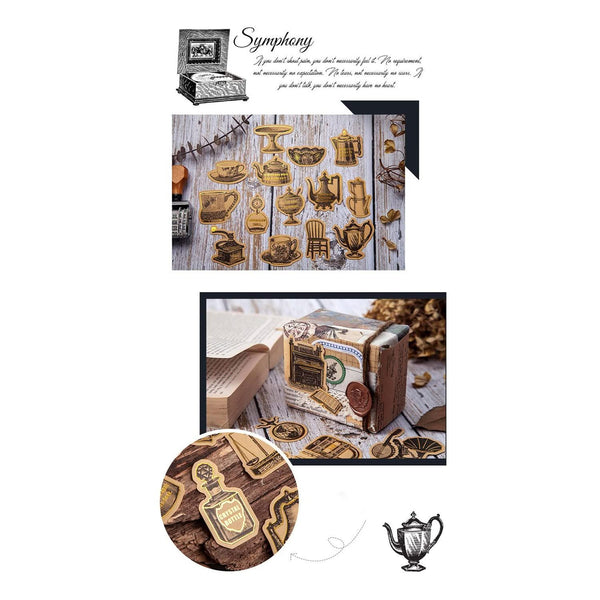 Poppy Crafts Fate Symphony Gold Foil Sticker collection - Vintage Measuring*