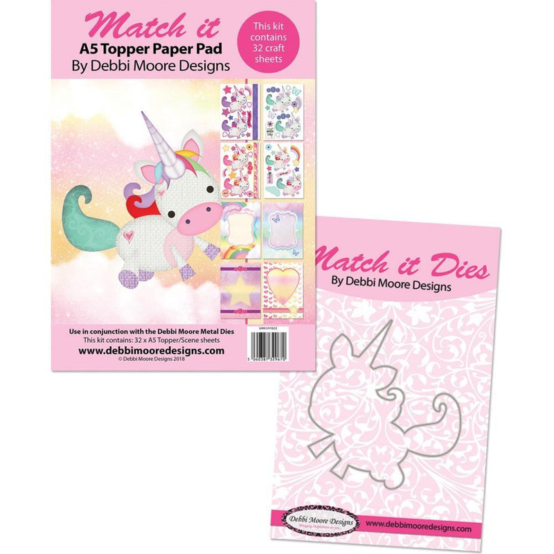 Debbie Moore Match It Unicorn Dreams Metal Die & A5 Pad - Unicorn