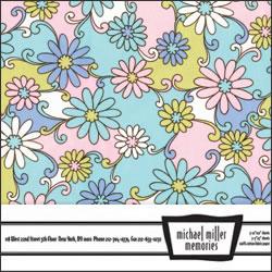Michael Miller Memories - Groovy Daisy Pastel 12x12 fabric paper (pack of 5)