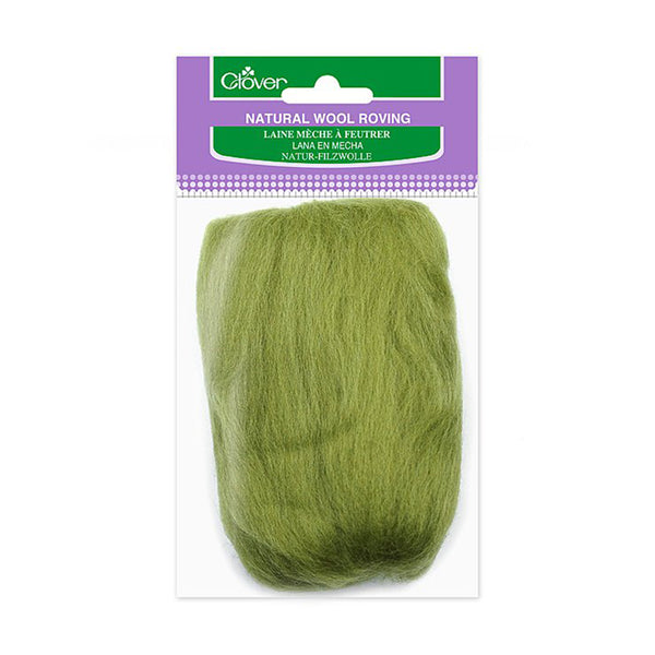 Clover Natural Wool Roving 0.3oz - Moss Green