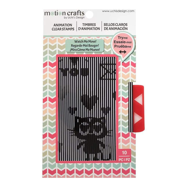Motion Crafts Animation Clear Stamps & Grid Set Loving Cat