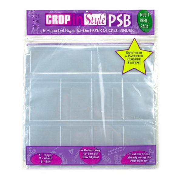 Crop In Style PSB Clear Refill Pages - Multi 9 Pack