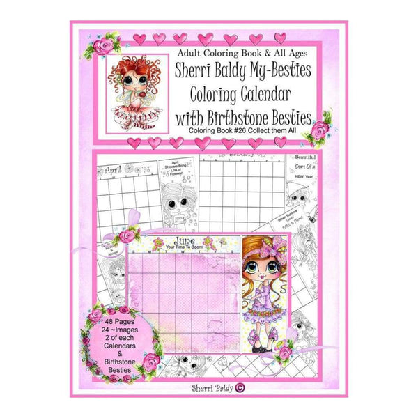 My Besties Colouring Book 8.5 inch X11 inch 50 Pages Colouring Calendar With Birthstones