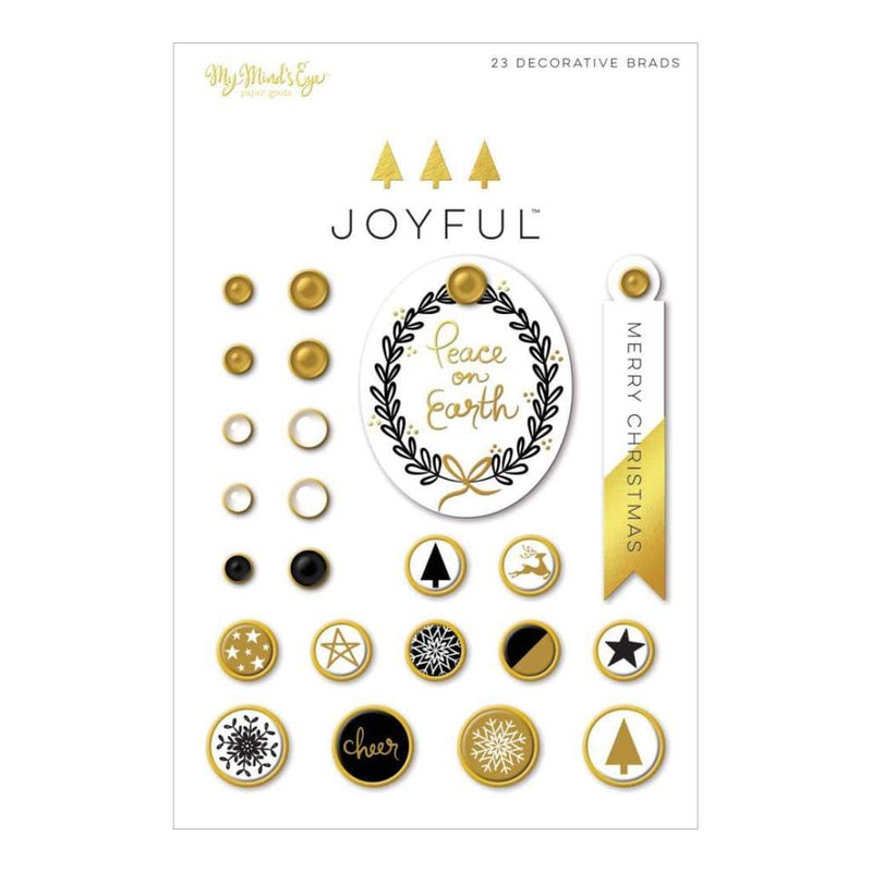 My Minds Eye Joyful Decorative Brads 24 pack Joyful