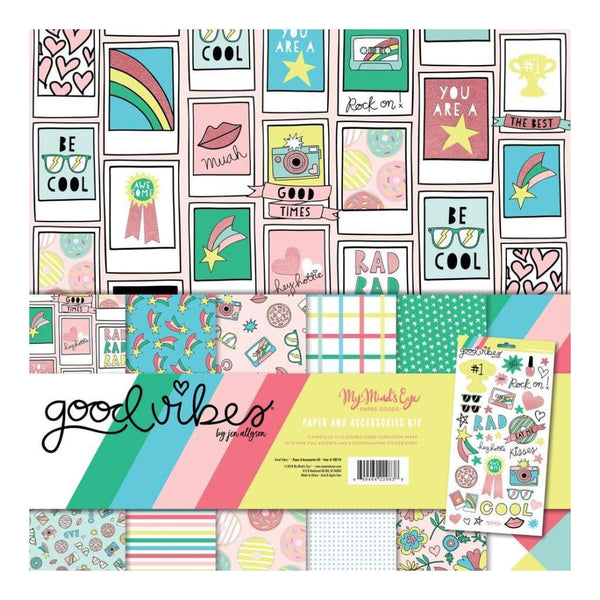 My Minds Eye Paper & Accessories Kit 12 inch X12 inch Good Vibes