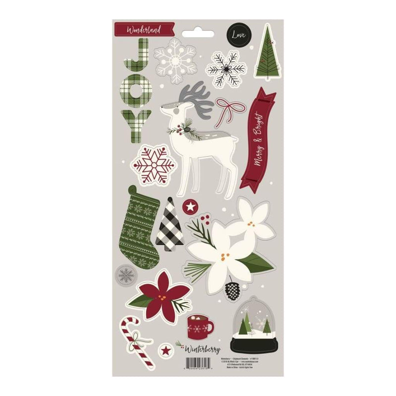 My Minds Eye - Winterberry Chipboard Elements 6 inch X12 inch 2 pack