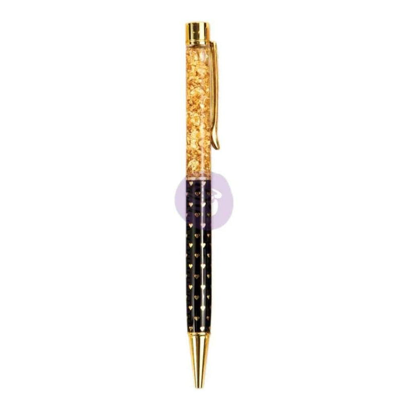My Prima Planner Ballpoint Pen Golden Heart, Gold with Hearts On Black