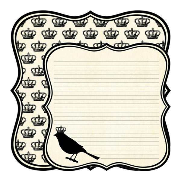 Teresa Collins - Notations Collection Double Sided 12 X 12 Die-Cut Paper - Bird