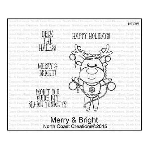 North Coast Creations Cling Rubber Stamps 5 Inch X6.75 Inch  Merry And Bright