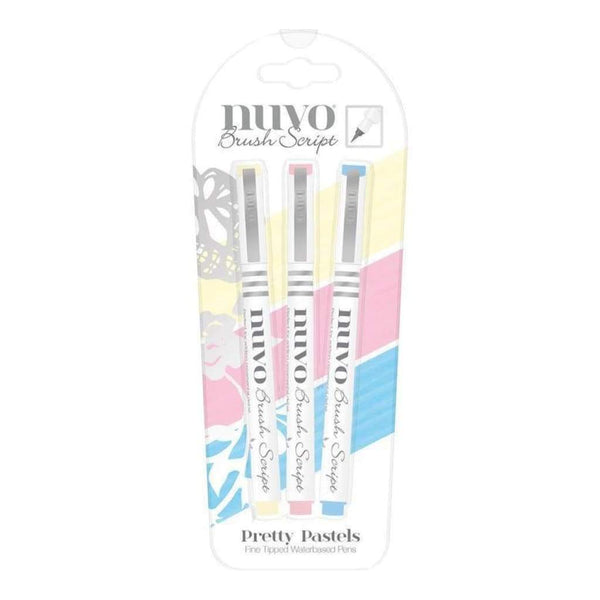 Nuvo Brush Script Pens - Pretty Pastels (3 Pk)