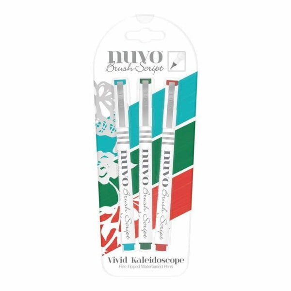 Nuvo Brush Script Pens - Vivid Kaleidoscope (3 Pk)