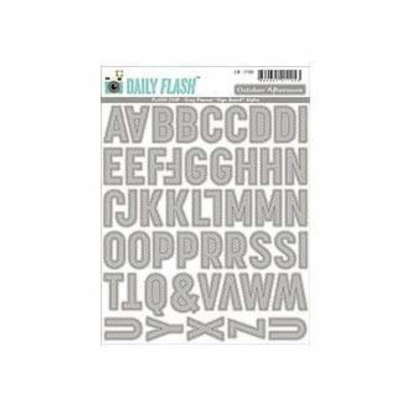 October Afternoon - Daily Flash - 6X8 Sign Board Chipboard Alphas - Grey Flannel