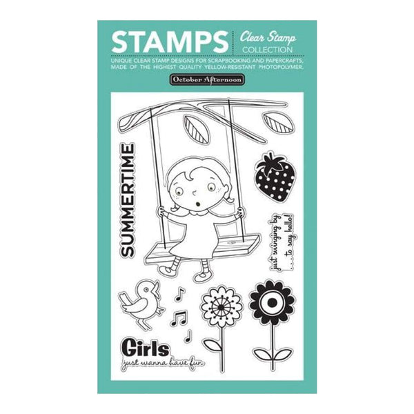 October Afternoon - Fly a Kite - Tree Swing Clear Stamps