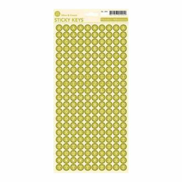 October Afternoon - Sticky Keys Alpha Stickers - Olive & Cream
