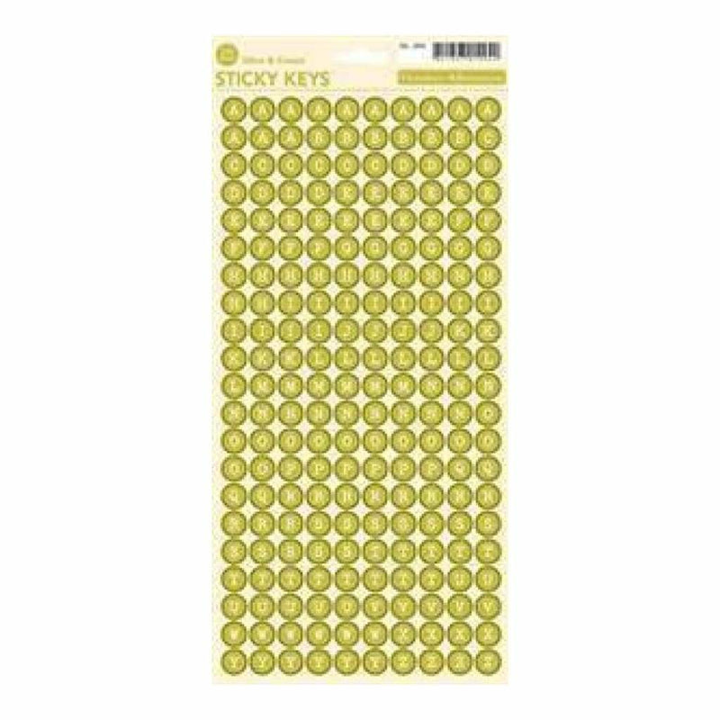October Afternoon - Sticky Keys Alpha Stickers - Olive & Cream