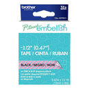 P-Touch Embellish Black Print Pattern Tape Pink & Blue Diagona