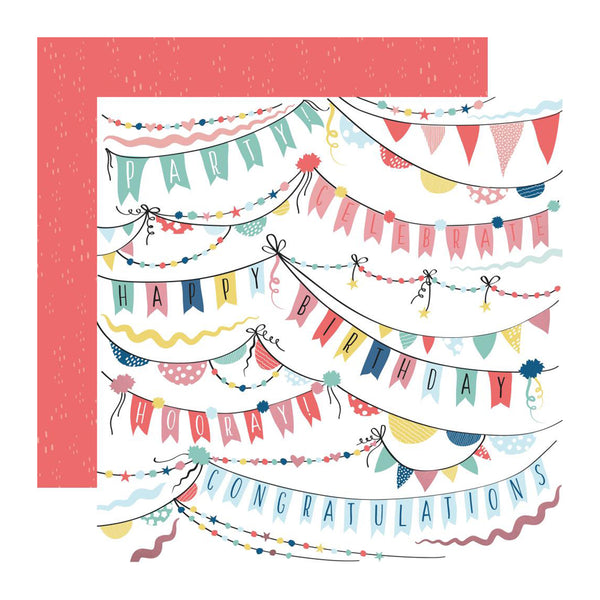 Kaisercraft - Oh Happy Day! Collection - Double-Sided Cardstock 12in X 12in - Garlands