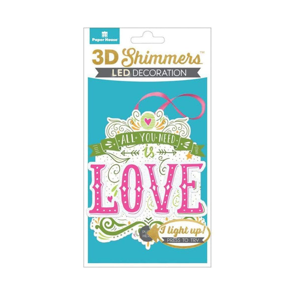 Paper House LED Shimmers Embellishment All You Need Is Love