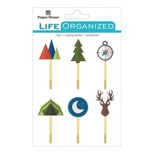 Paper House Life Organized Epoxy Clips 6 pack Outdoors