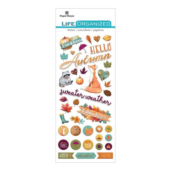 Paper House Life Organized Puffy Sticker 6.5 inch X3 inch Autumn Woods