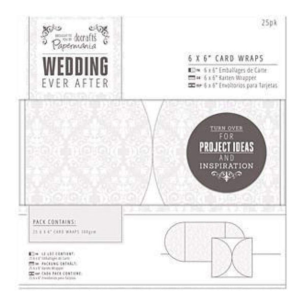 Papermania Ever After Wedding Card Wraps -  White Damask Screen Print