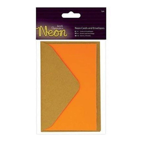 Papermania Neon Cards  With Envelopes 3 Pack - Yellow