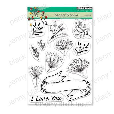 Penny Black Clear Stamps - Banner Blooms 5in x 6.5in*
