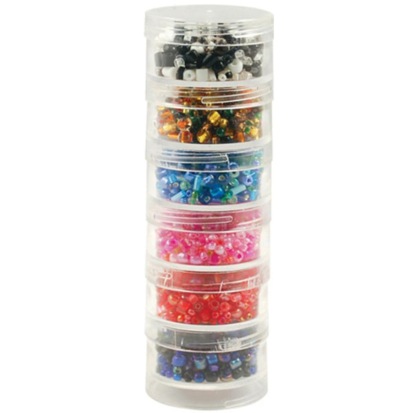 Multicraft Imports - Bead Storage Screw-Stack Canisters 1.5 inch X.75 inch 6 pack