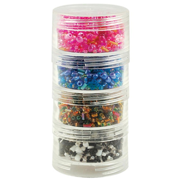 Multicraft Imports - Bead Storage Screw-Stack Canisters 1.875 inch X1 inch 4 pack
