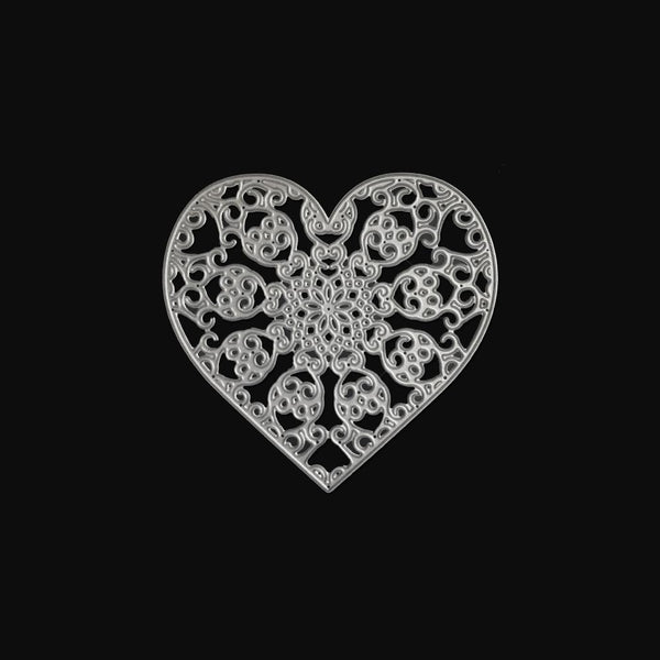 Poppy Crafts Dies - Ornate Lace Heart Die Design