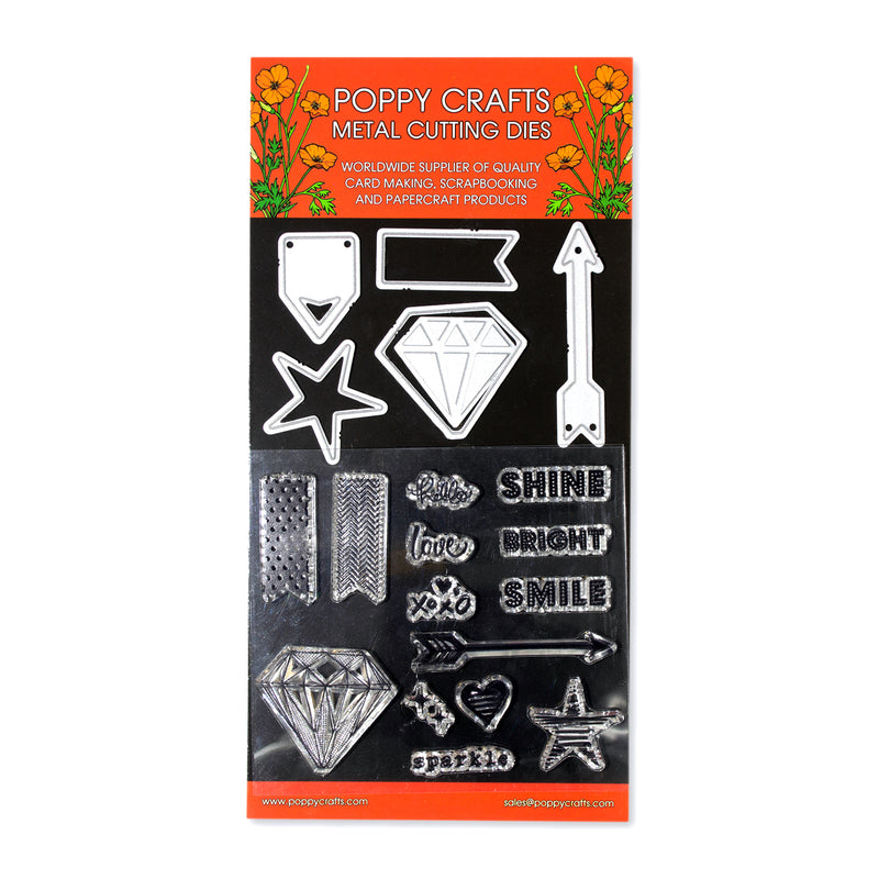 Poppy Crafts Metal Cutting Dies and Stamps Combo - Diamonds*
