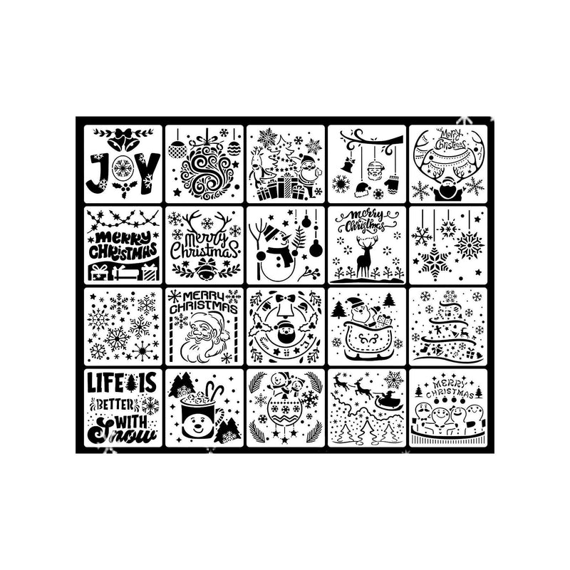 Poppy Crafts Stencil Kit 26 Christmas Collection Joy 20 Pack