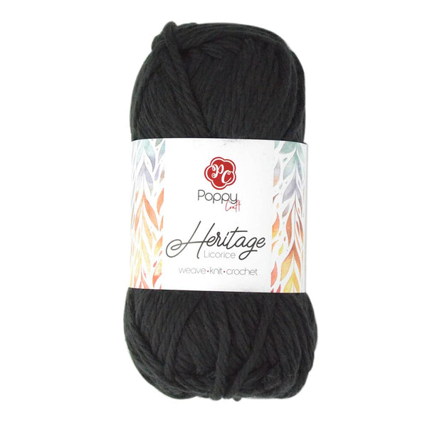Poppy Crafts Heartfelt Heritage Yarn 142g - Licorice - 100% Acrylic