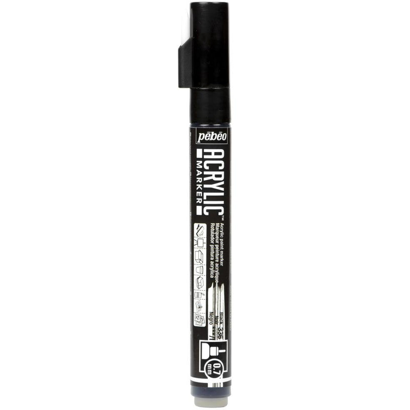 Pebeo - Acrylic Marker Extra Fine Tip 0.7mm - Precious Black